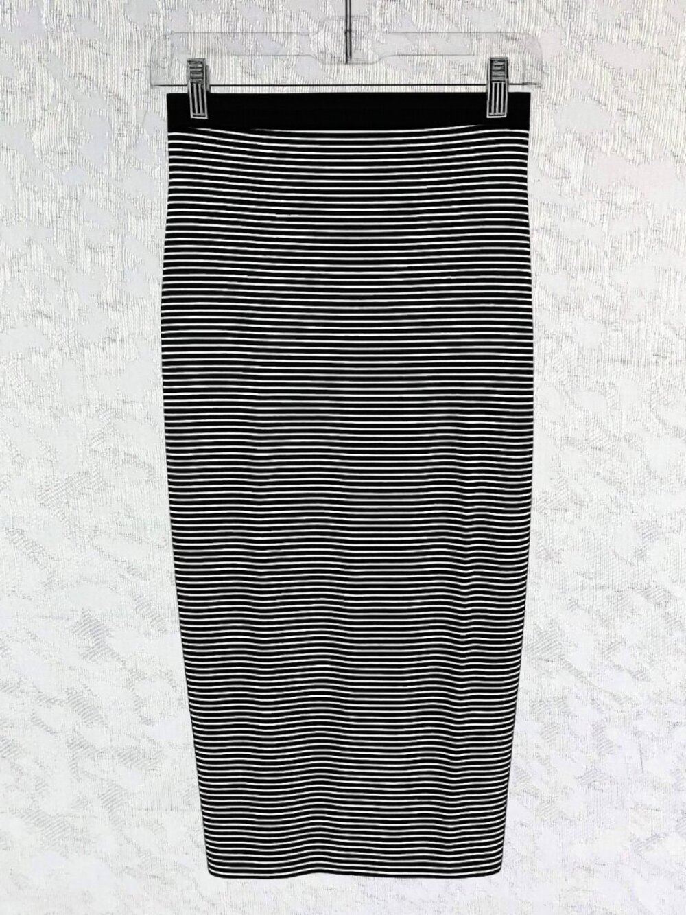 Old Navy Black & White Striped Pencil Skirt Pull-On Elastic Waist Size XS